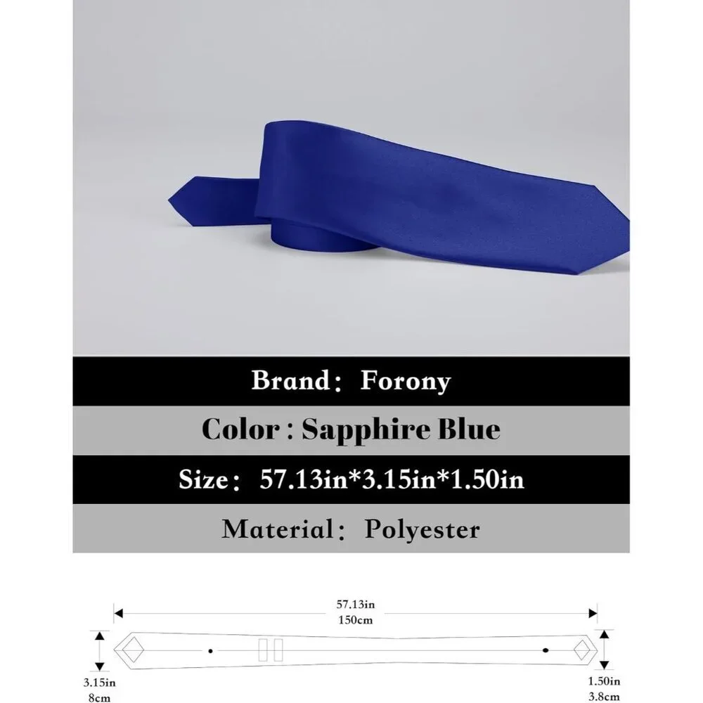 Men's Royal Blue Solid Color 8 Cm (3.15in) Polyester Formal Neck Ties